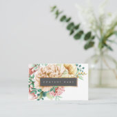 Elegante Blume Floral Wasserfarbe Einfache Monogra Visitenkarte (Stehend Vorderseite)