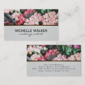 Elegante Blume | Florist | Leder Visitenkarte (Vorne/Hinten)