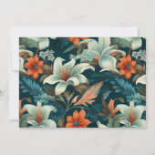 Elegante Blume Foliage Muster Geburtstag Dankeskarte (Rückseite)