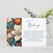 Elegante Blume Foliage Muster Geburtstag Dankeskarte (Stehend Vorderseite)