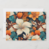 Elegante Blume Foliage Muster Geburtstag Dankeskarte (Rückseite)