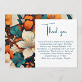 Elegante Blume Foliage Muster Geburtstag Dankeskarte (Vorne/Hinten)