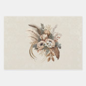 Elegante Blume Folien und Feathers Geschenkpapier Set (Vorderseite 2)