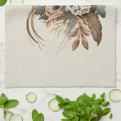 Elegante Blume Folien und Feathers Geschirrtuch (Gefaltet)