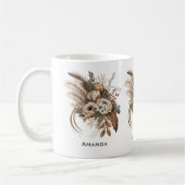 Elegante Blume Folien und Feathers Kaffeetasse (Links)