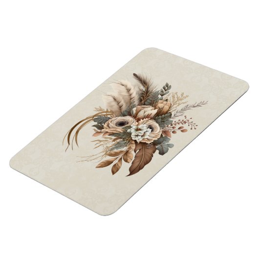 Elegante Blume Folien und Feathers Magnet (Linke Seite)