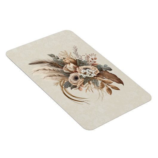 Elegante Blume Folien und Feathers Magnet (Rechte Seite)