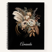 Elegante Blume Folien und Feathers Notizblock (Vorderseite)