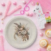 Elegante Blume Folien und Feathers Pappteller (Party)