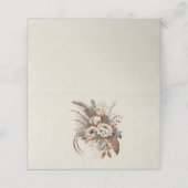 Elegante Blume Folien und Feathers Platzkarte (Außenseite Aufgefaltet)
