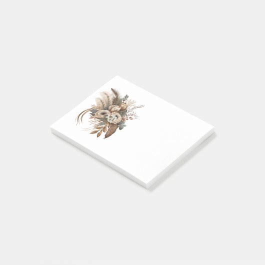 Elegante Blume Folien und Feathers Post-it Klebezettel (angewinkelt)