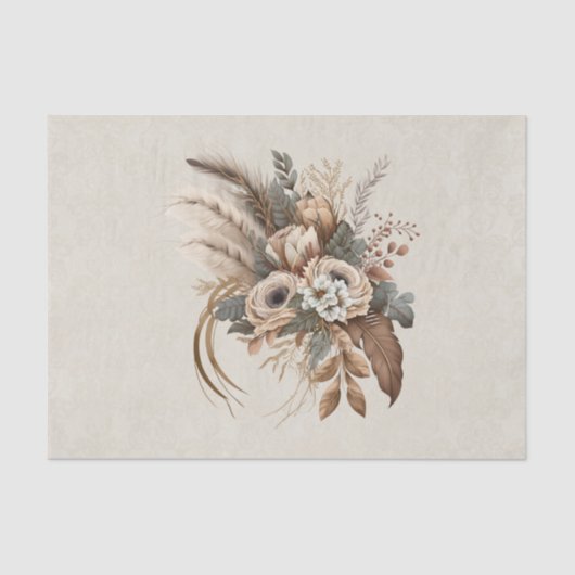 Elegante Blume Folien und Feathers Seidenpapier (Vorderseite)