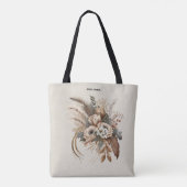Elegante Blume Folien und Feathers Tasche (Rückseite)