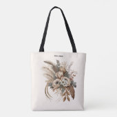 Elegante Blume Folien und Feathers Tasche (Rückseite)