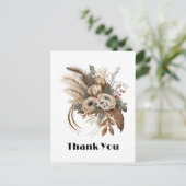 Elegante Blume Folien und Feathers Vielen Dank Postkarte (Stehend Vorderseite)