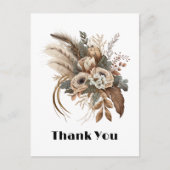 Elegante Blume Folien und Feathers Vielen Dank Postkarte (Vorderseite)