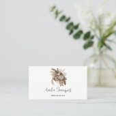 Elegante Blume Folien und Feathers Visitenkarte (Stehend Vorderseite)