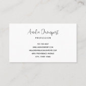 Elegante Blume Folien und Feathers Visitenkarte (Rückseite)