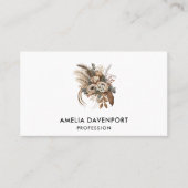 Elegante Blume Folien und Feathers Visitenkarte (Vorderseite)