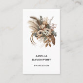 Elegante Blume Folien und Feathers Visitenkarte (Vorderseite)