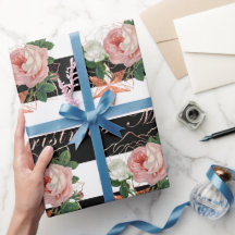 Elegante Blume Frohe Weihnachten Rose Gold Glitzer