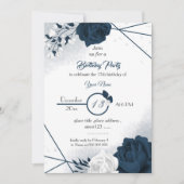 Elegante Blume Geburtstagsfeier Einladung (Vorderseite)