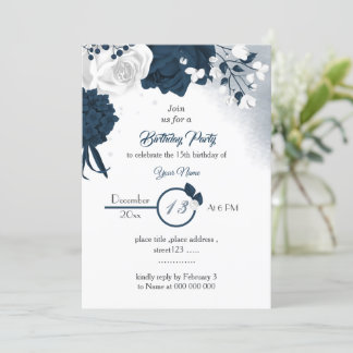 Elegante Blume Geburtstagsfeier Einladung