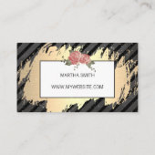 Elegante Blume / geklatschter Khalk / Gold Visitenkarte (Rückseite)