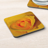 Elegante Blume Gelb Rose Getränkeuntersetzer (Linke Seite)
