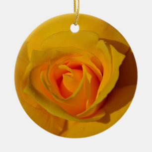 Elegante Blume Gelb Rose Keramik Ornament