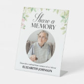 Elegante Blume gemeinsam ein Memory-Foto verwenden Sockelschild (Vorderseite)