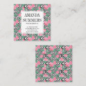 Elegante Blume | Geometrischer Stil Quadratische Visitenkarte (Vorne/Hinten)