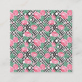 Elegante Blume | Geometrischer Stil Quadratische Visitenkarte (Rückseite)