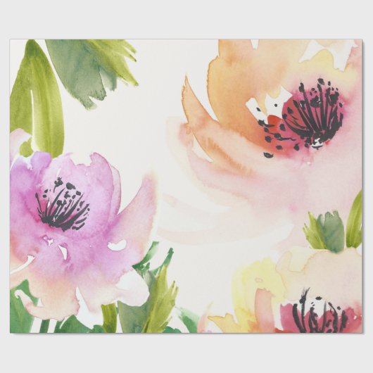 Elegante Blume Geschenkpapier (Flach)