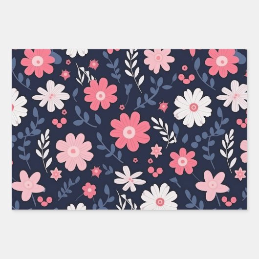 Elegante Blume Geschenkpapier Set (Vorderseite 2)