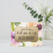 Elegante Blume Gold | Bridesmaid Einladung (Stehend Vorderseite)