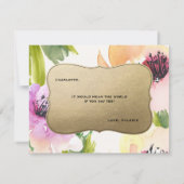 Elegante Blume Gold | Bridesmaid Einladung (Rückseite)