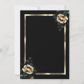 Elegante Blume Gold Frame Black 30. Geburtstag Einladung (Rückseite)