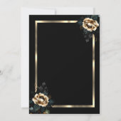 Elegante Blume Gold Frame Black 90. Geburtstag Einladung (Rückseite)