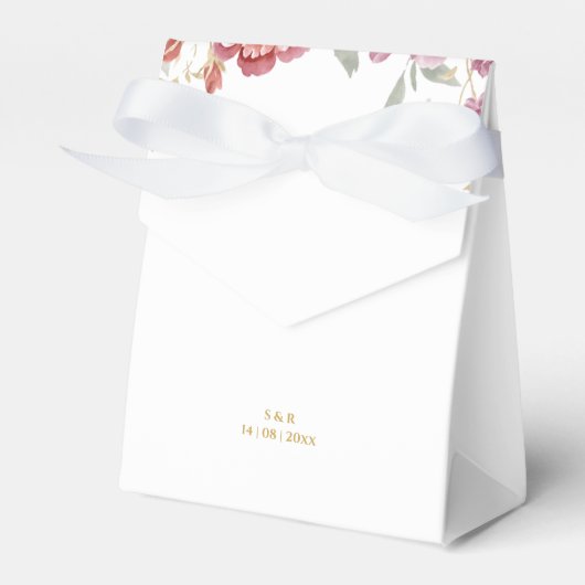 Elegante Blume & Gold Gastgeschenk Hochzeit Geschenkschachtel (Vorderseite)