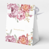 Elegante Blume & Gold Gastgeschenk Hochzeit Geschenkschachtel (Rückseite)