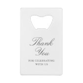 Elegante Blume Gray Blue Wedding Vielen Dank Geldbeutel Flaschenöffner (Rückseite)