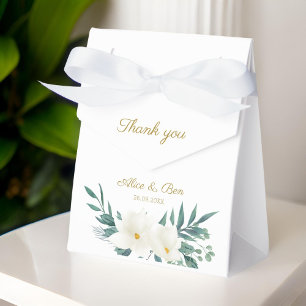 Elegante Blume Green White Black Gevor Box Geschenkschachtel