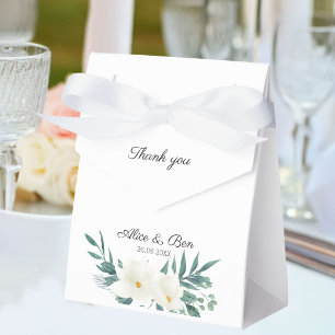 Elegante Blume Green White Gevor Box Geschenkschachtel