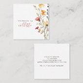 Elegante Blume Handwerkerkarte Quadratische Visitenkarte (Vorne/Hinten)