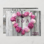 Elegante Blume Herz rustikale Scheunenholz Hochzei (Vorne/Hinten)