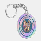 Elegante Blume, Herz und Goldene Liebe Schlüsselanhänger (Vorderseite links)