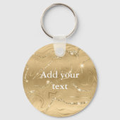 Elegante Blume, Herz und Goldene Liebe Schlüsselanhänger (Rückseite)