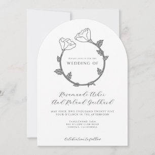 Elegante Blume Hochzeit Einladung
