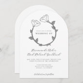 Elegante Blume Hochzeit Einladung (Vorne/Hinten)